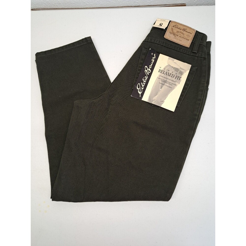 Vintage Eddie Bauer Women's Relaxed Fit Olive 8P 100% Cotton New*